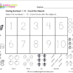 Number Tracing Worksheets 1 20  Printable Coloring Page For Kids And Number Tracing Worksheets 1 20