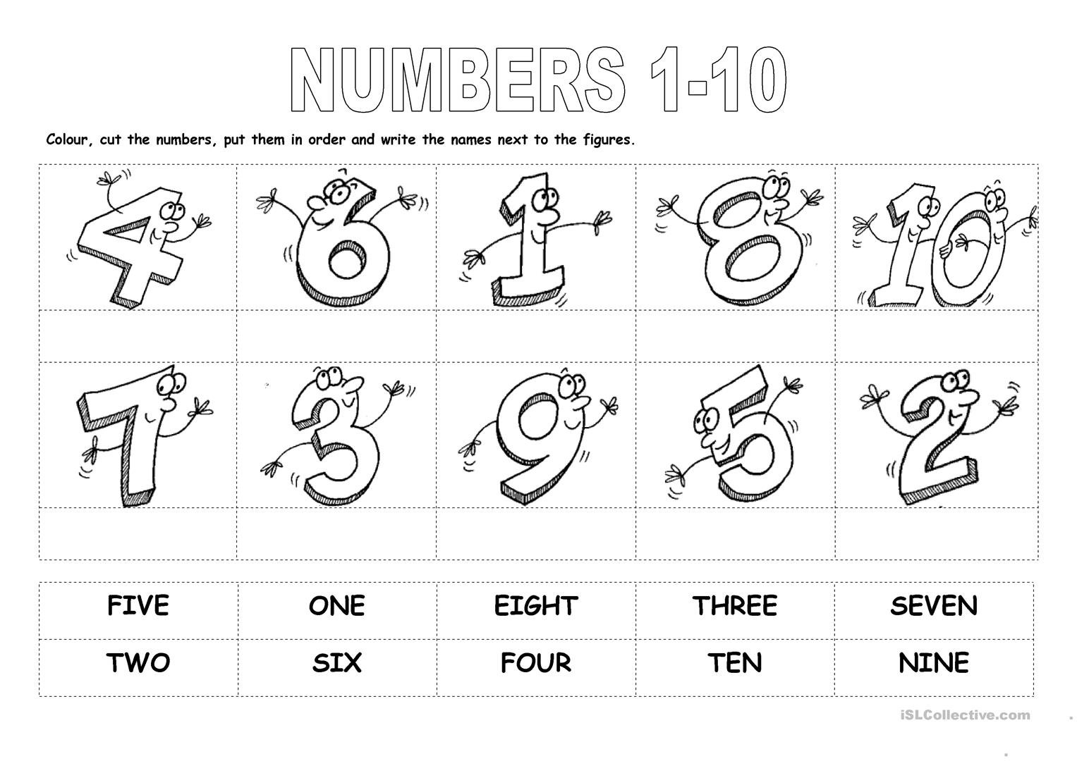 Numbers 110 Worksheet  Free Esl Printable Worksheets Madeteachers Within Numbers 1 10 Worksheets
