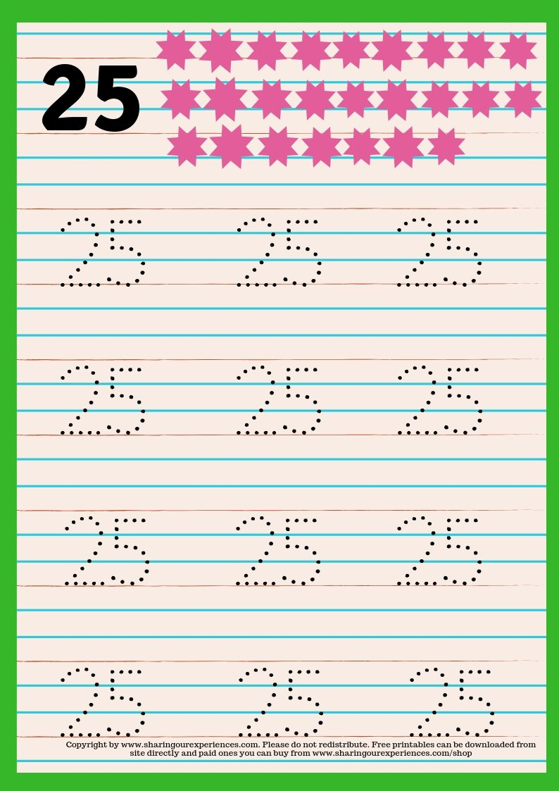 Numbers Writing Practice Worksheets For Kids 35 Yrs And Above In Number Writing Practice Worksheets