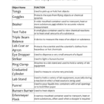 Object Name Function As Well As Science Instruments And Measurement Worksheet Answers
