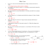 Ohms Law Worksheet Answers Inside Worksheet Power And Ohm039S Law Answer Key