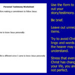 Oneday Witnessing Workshop  Ppt Download For Personal Testimony Worksheet