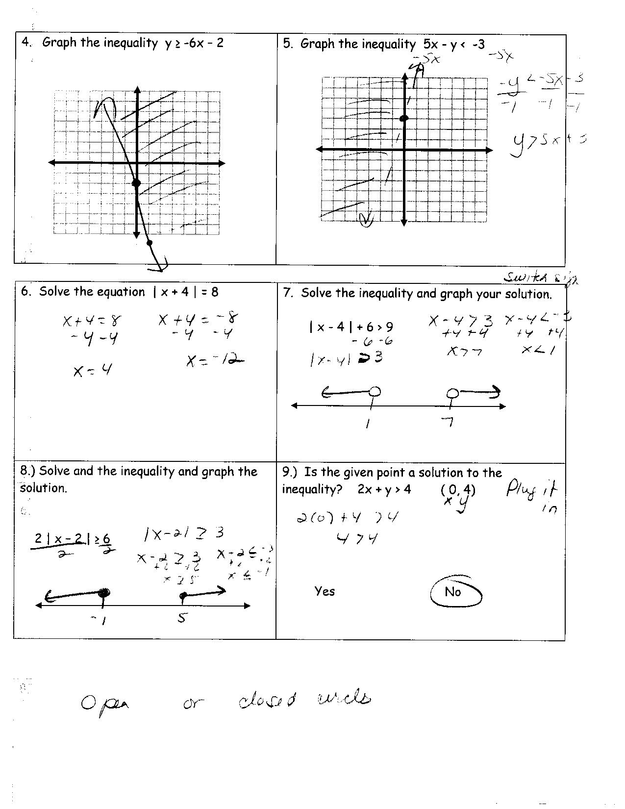 Online Graphs 2018 » Solving Systems Of Equationsgraphing With Regard To Solving Inequalities Worksheet Pdf