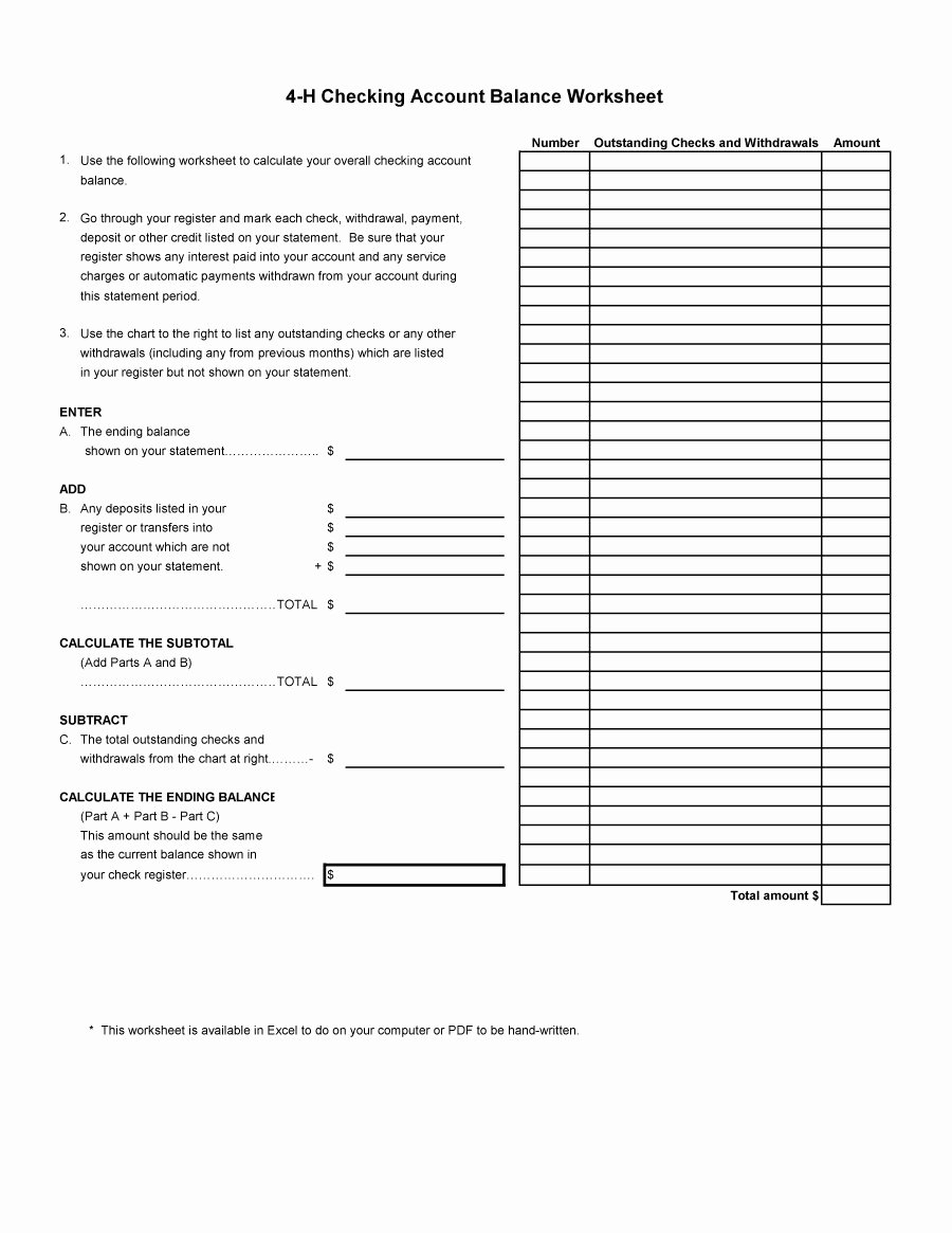 Opening And Managing A Checking Account Worksheet Answers Of 37 For Managing A Checking Account Worksheet Answers