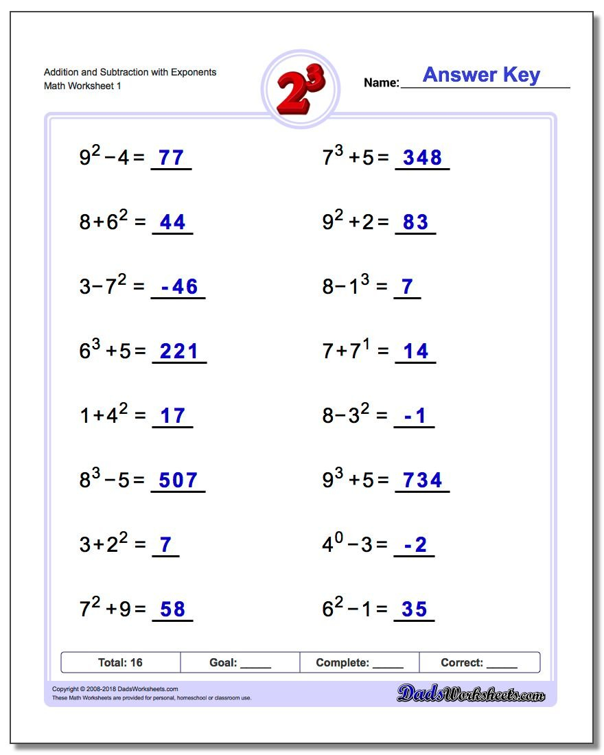 Operations With Exponents Worksheet 4Th Grade Worksheets Super With Operations With Exponents Worksheet