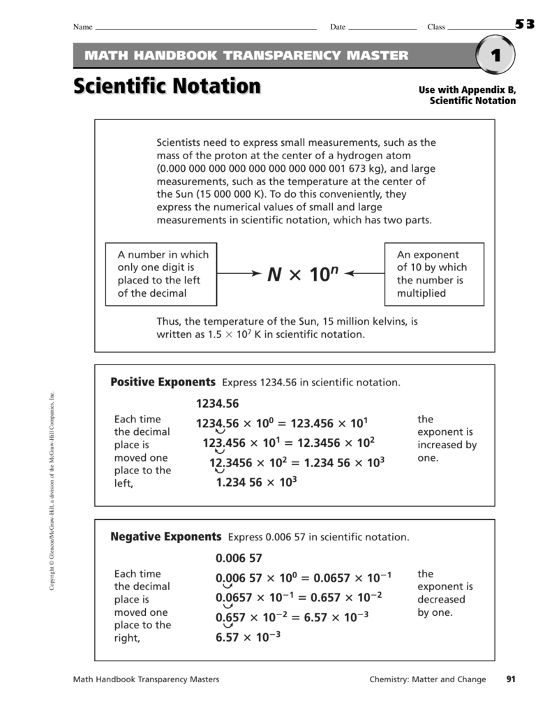 Operations With Scientific Notation Along With Scientific Notation Worksheet Answers
