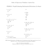 Order Of Operations Worksheet Answer Key Pemdas Within Pemdas Worksheets With Answers