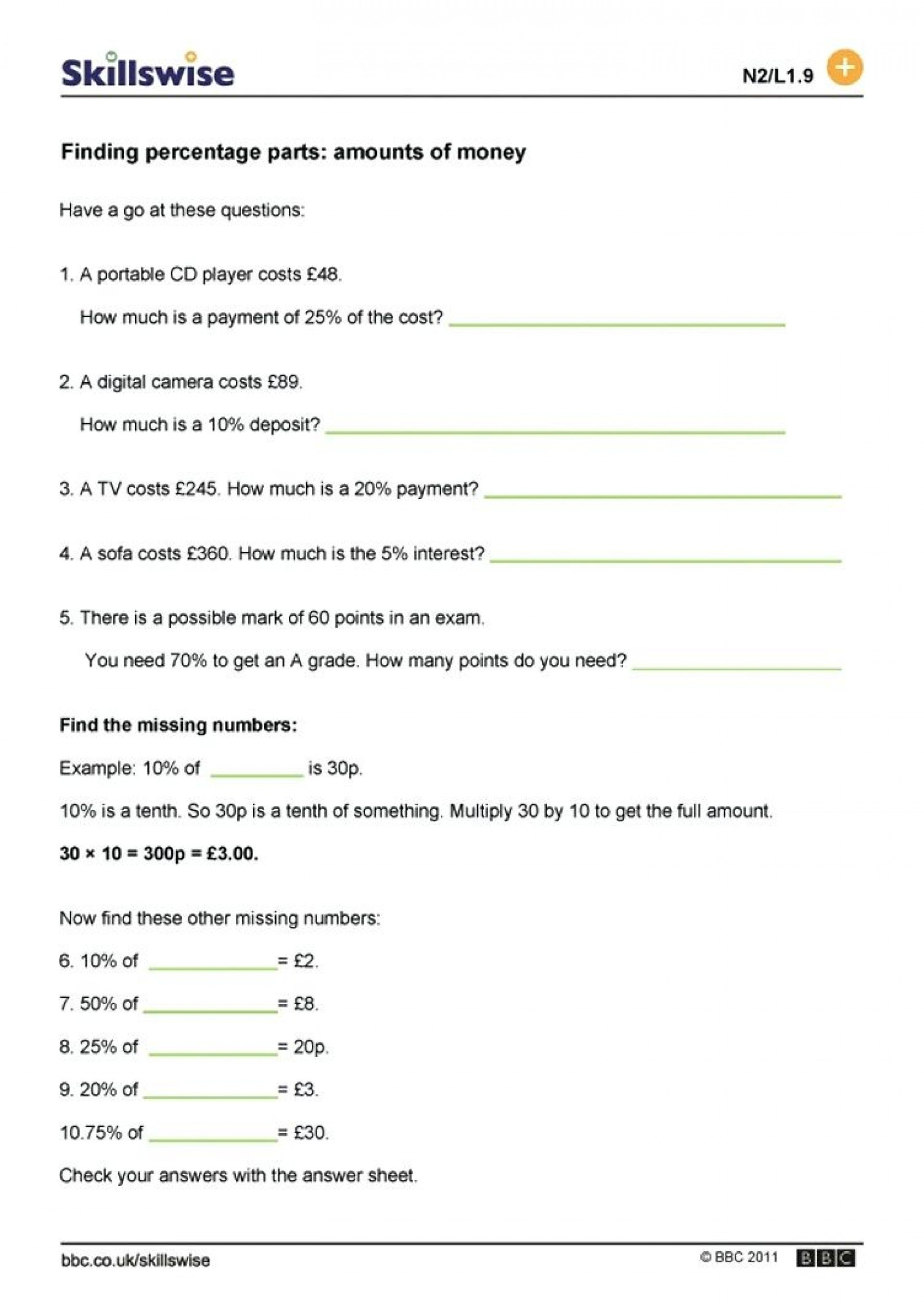 Outstanding Math Percentage Worksheets Worksheet Discount Grade 7 As Well As Percent Worksheets Grade 7