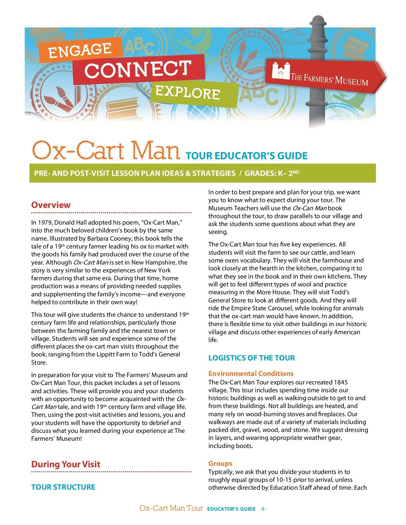 Ox Cart Man Educator's Guide  The Farmers' Museum Pages 1  4 For Ox Cart Man Worksheets