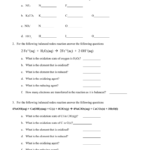 Oxidation Reduction Worksheetdoc Pertaining To Redox Reaction Worksheet With Answers