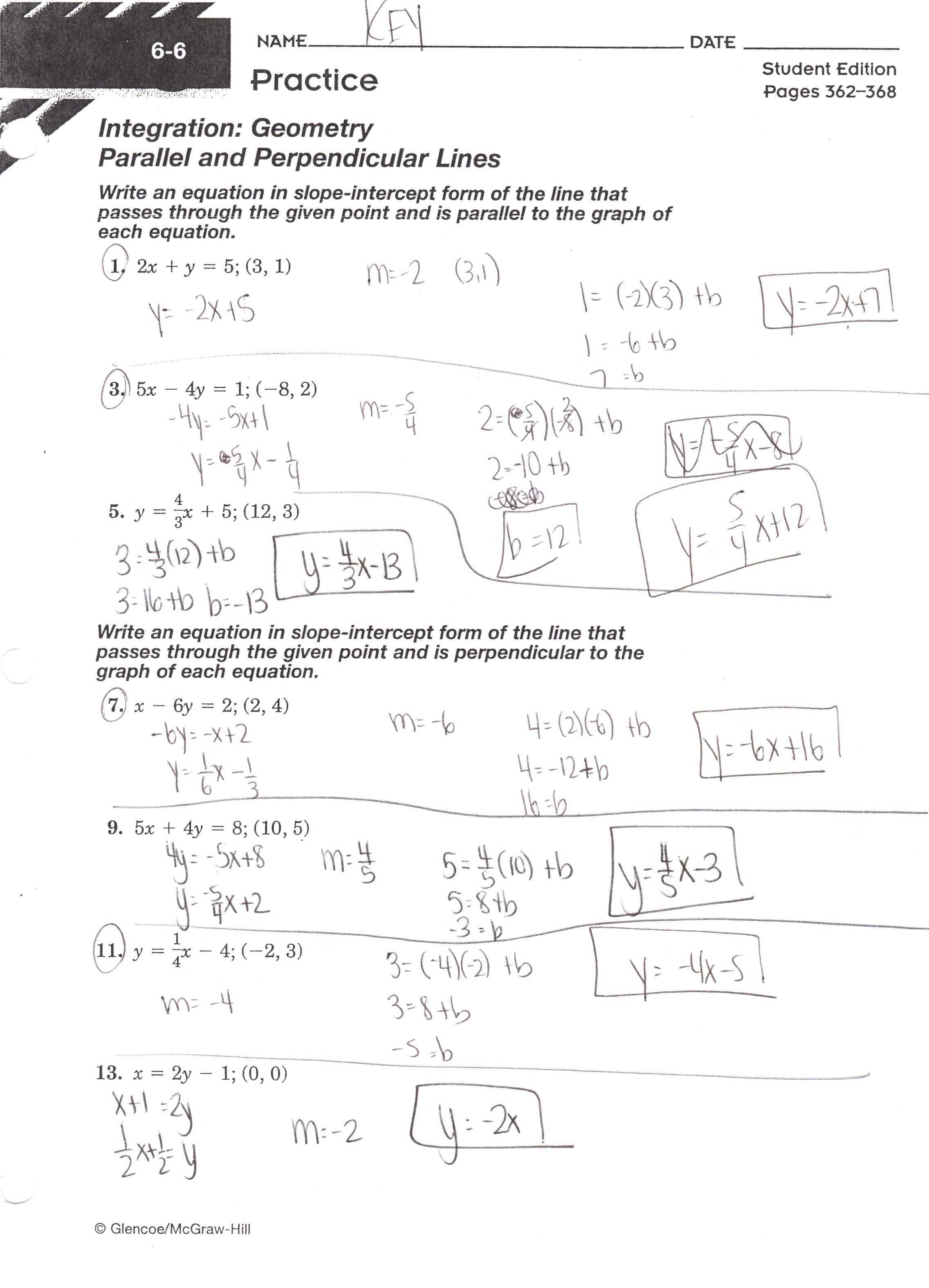 Parallel And Perpendicular Lines Worksheet Answers  Yooob Or Geometry Parallel And Perpendicular Lines Worksheet Answers