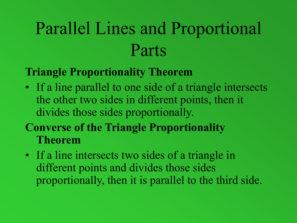 Parallel Lines And Proportional Parts Inside Parallel Lines And Proportional Parts Worksheet Answers