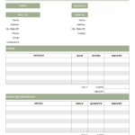 Parts And Labor Invoicing Format Regarding Excel Spreadsheet Invoice Template