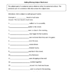 Parts Of A Sentence Worksheets  Subject And Predicate Worksheets With 2Nd Grade Grammar Worksheets Pdf