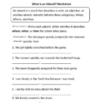 Parts Speech Worksheets  Adverb Worksheets Regarding Adverb Practice Worksheets