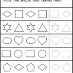 Patterns – Trace The Shape That Comes Next – One Worksheet  Free Pertaining To Number Pattern Worksheets For Grade 1