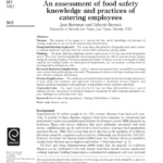 Pdf An Assessment Of Food Safety Knowledge And Practices Of Throughout Food Safety And Sanitation Worksheet Answers