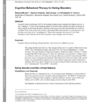 Pdf Cognitive Behavioral Therapy For Eating Disorders Pertaining To Eating Disorder Treatment Worksheets