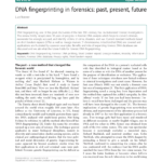 Pdf Dna Fingerprinting In Forensics Past Present Future Together With Dna Fingerprinting Activity Worksheet