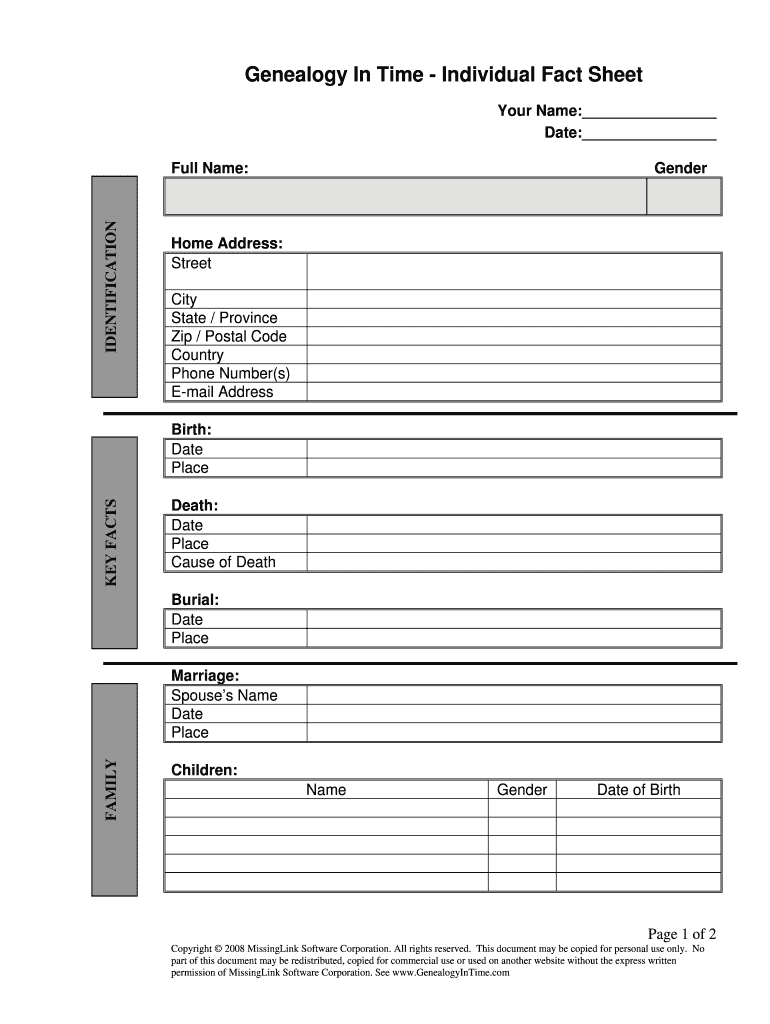 Pdf Genealogy Individual Form Pinterest  Fill Online Printable Together With Genealogy Forms Individual Worksheet
