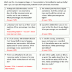 Percentage Word Problems Pertaining To Percent Worksheets Grade 7
