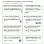 Percentage Word Problems Throughout Maths Percentages Worksheets