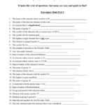 Periodic Table Scavenger Hunt For Hunting Elements Worksheet Answers
