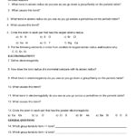 Periodic Trends Worksheet Within Periodic Trends Worksheet Answer Key