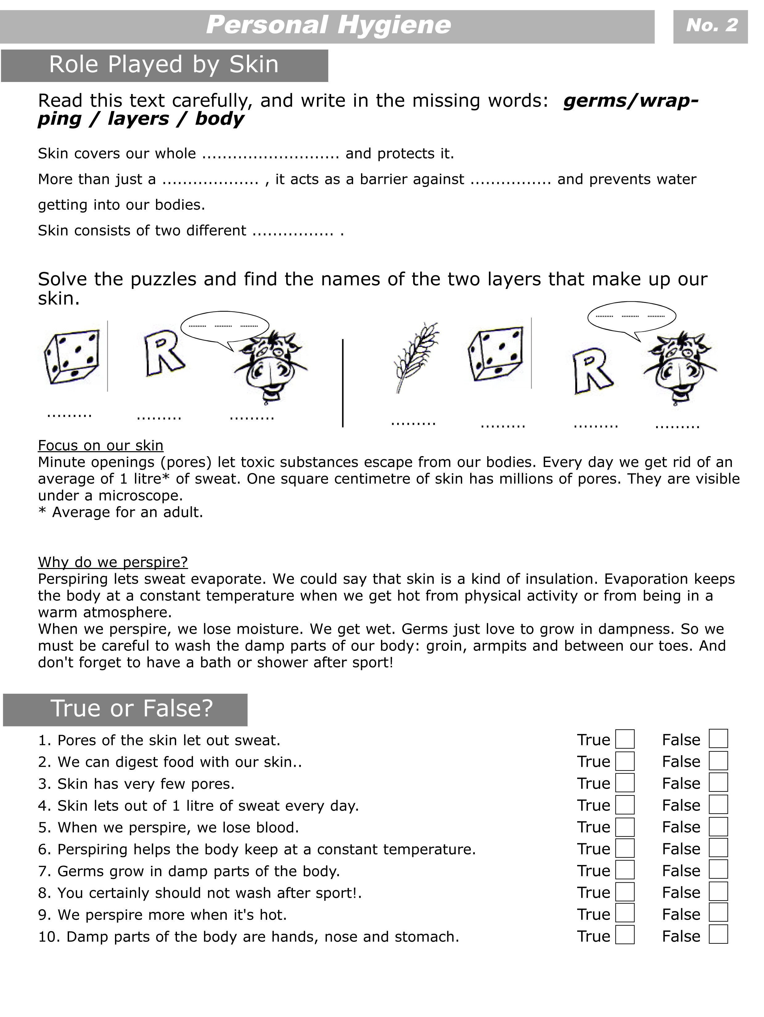 Personal Hygiene Worksheets For Kids Level 2 2  Personal Hygiene For Personal Hygiene Worksheets Middle School