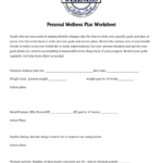 Personal Wellness Plan Worksheet Within Health And Wellness Worksheets