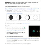 Phases Of The Moon Answer Key  Columbia Public Schools Pages 1  4 For Moon Phases Worksheet Answers