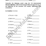 Phonetic Transcription Exercise  Esl Worksheetnolj24 Along With Transcription Practice Worksheet