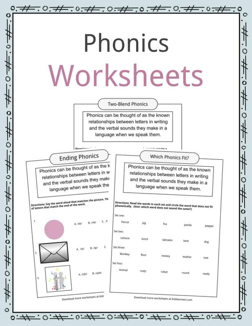 Phonics Table Worksheets  Examples  Definition For Kids Pertaining To Learning To Read And Write Worksheets