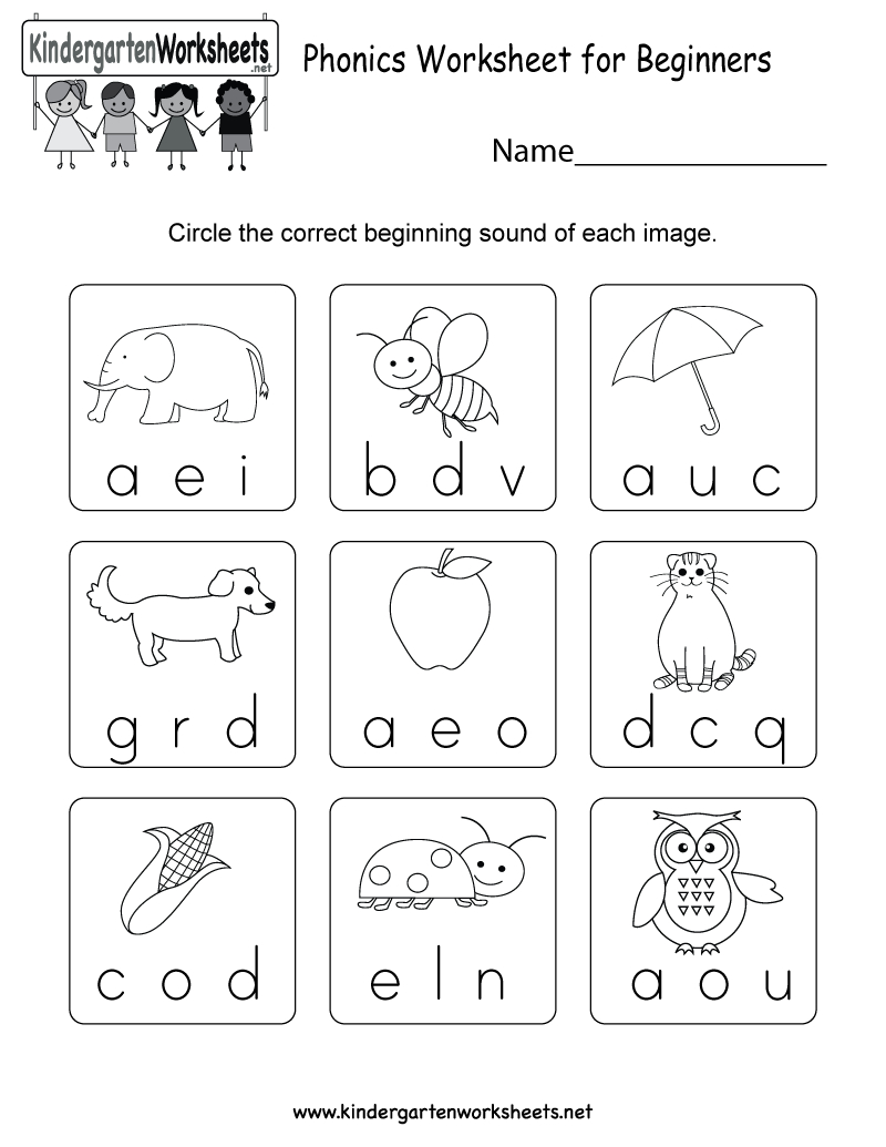 Phonics Worksheet For Beginners  Free Kindergarten English Along With Phonics Worksheets Pdf