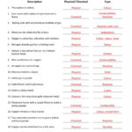 Physical And Chemical Properties And Changes Worksheet Or Physical And Chemical Properties And Changes Worksheet Answer Key