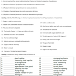 Physical And Chemical Properties Worksheet As Well As Physical And Chemical Properties And Changes Worksheet Answer Key