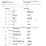 Physical And Chemical Properties Worksheet Physical Science A Also Physical And Chemical Properties Worksheet Answers