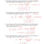 Physics 12 Centripetal Accelerationcentripetal Force For Acceleration Worksheet Answer Key