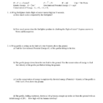 Physics 1C Worksheet 18 Conservation Of Energy Or Gravitational Potential Energy And Kinetic Energy Worksheet Answers