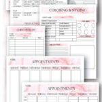 Pink Hair Stylist Printable Business Forms, Hair Stylist Client Form ... Also Hair Stylist Income Spreadsheet