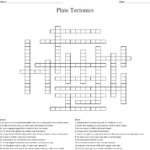 Plate Tectonics Crossword  Wordmint As Well As Plate Tectonics Crossword Puzzle Worksheet Answers