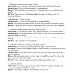Poetic Devices Worksheet 2  Answers With Regard To Poetry Worksheet 1