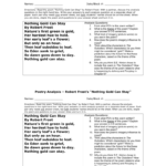 Poetry Analysis – Robert Frosts “Nothing Gold Can Stay” In Poetry Analysis Worksheet Answers