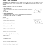 Points Lines And Planes Or 1 1 Points Lines And Planes Worksheet Answers
