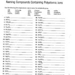 Polyatomic Ions  Harrisburg Chemistry Presents Throughout Naming Polyatomic Ions Worksheet
