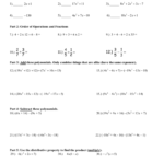 Polynomials Worksheet 1 And Multiplying Monomials And Polynomials Worksheet