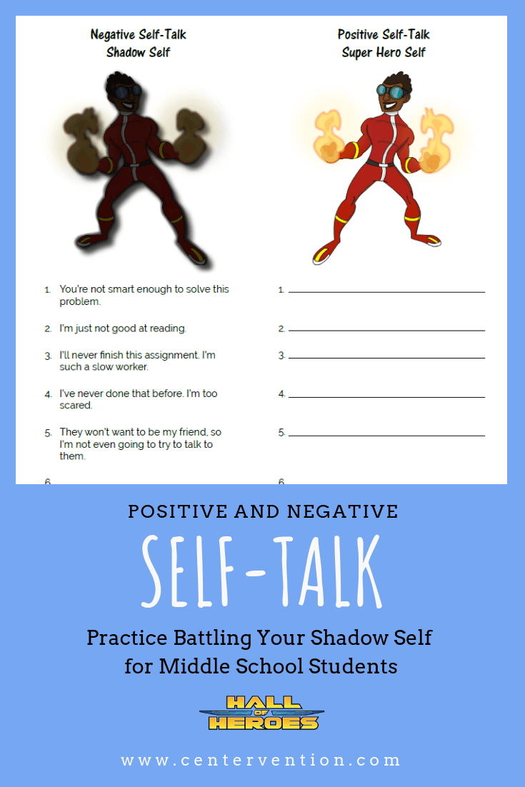 Positive And Negative Selftalk Throughout Positive Self Talk Worksheet