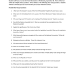 Possible Short Essay Questions Together With The French Revolution History Channel Worksheet