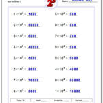 Powers Of Ten And Scientific Notation In Operations In Scientific Notation Worksheet