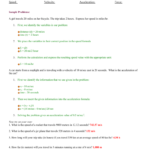 Practice Problems Speed Velocity And Acceleration For Linear Motion Problems Worksheet